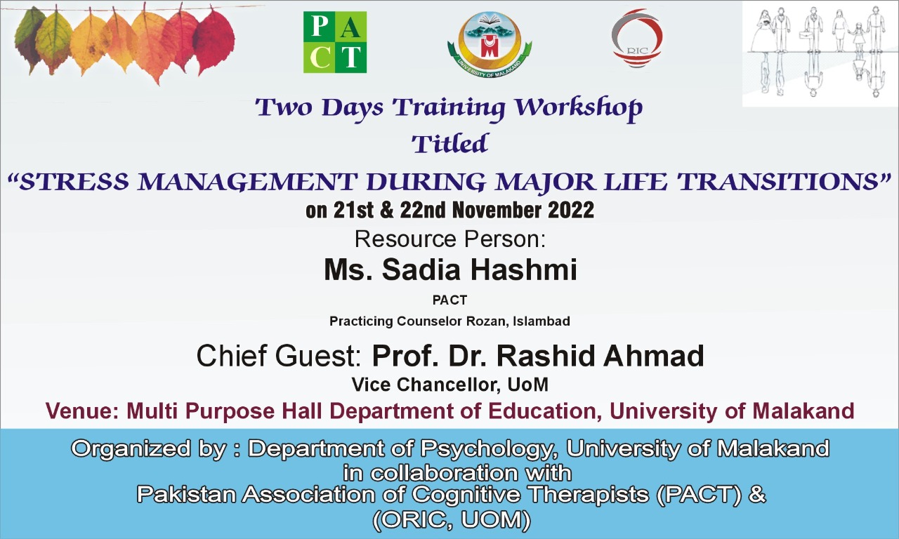 Two Days Training Workshop On Stress Management During Major Life Transitions